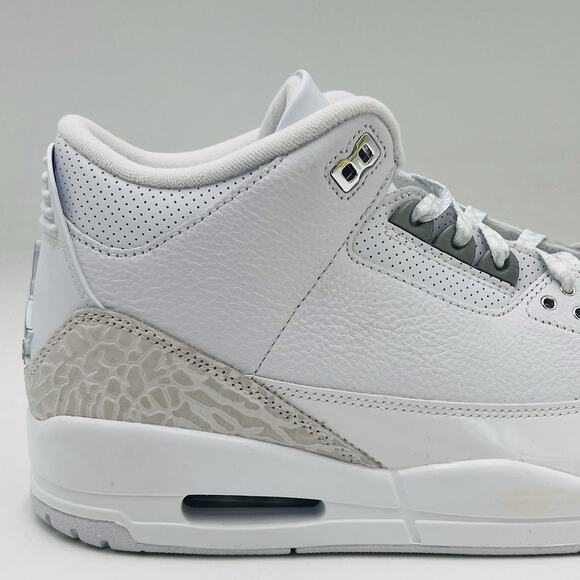 Nike Air Jordan 3 Retro White Silver Sneakers CT8532 111 Men Size 11 NEW main image 7
